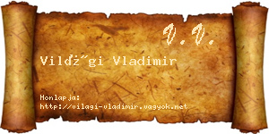 Világi Vladimir névjegykártya